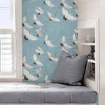 NuWallpaper NU2680 Halcyon Peel & Stick Wallpaper, Blue
