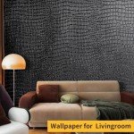 Cismmy Black Crocodile Peel and Stick Wallpaper, 15.7" X 395", Embossed, Easy Peel Off, Self Adhesive, Removable, Textured, Waterproof, Scratch-Resistant, Straight Match, 43.07 sq ft, PVC, 1 Count