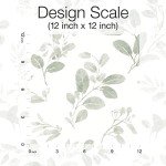RoomMates RMK12274PL Dancing Leaves Peel and Stick Wallpaper, Green, White
