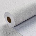 Haimin Grasscloth Wallpaper Textured 24in X 393in Fabric Contact Paper Wall Paper Textured Linen Wallpaper Peel and Stick Self-Adhesive Thick Vinyl Embossed Film Wallpaper (Beige Grey)