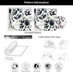 MuralPeel Dark Blue/Yellow Leaf Floral Vintage Ink Navy Plant Peel and Stick Wallpaper Easy Peel Off Self Adhesive Removable Stick on Wall Paper for Kitchen Cabinet Renter Friendly