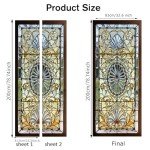 ChezMax Door Stickers Decals 3D Door Murals Peel and Stick, Removable Decorative Vinyl Wallpaper Waterproof Self Adhesive Wall Covers Poster for Home Office Decoration Vivid Glass 30.3" W x 78.7" H