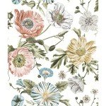 RoomMates RMK12281PL Vintage Poppy Peel and Stick Wallpaper, 20.5 in x 18 ft