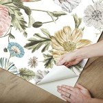 RoomMates RMK12281PL Vintage Poppy Peel and Stick Wallpaper, 20.5 in x 18 ft