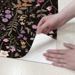 JiffDiff Floral Wallpaper Peel and Stick- Farm Wildwood Daisy Flower Stick on Wallpaper Dark Floral Self Adhesive Contact Paper (17.3" x 118", Timeless)