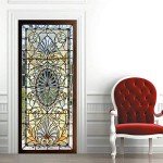 ChezMax Door Stickers Decals 3D Door Murals Peel and Stick, Removable Decorative Vinyl Wallpaper Waterproof Self Adhesive Wall Covers Poster for Home Office Decoration Vivid Glass 30.3" W x 78.7" H