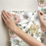 RoomMates RMK12281PL Vintage Poppy Peel and Stick Wallpaper, 20.5 in x 18 ft
