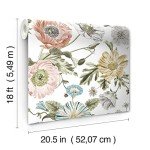 RoomMates RMK12281PL Vintage Poppy Peel and Stick Wallpaper, 20.5 in x 18 ft