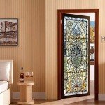 ChezMax Door Stickers Decals 3D Door Murals Peel and Stick, Removable Decorative Vinyl Wallpaper Waterproof Self Adhesive Wall Covers Poster for Home Office Decoration Vivid Glass 30.3" W x 78.7" H