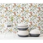 RoomMates RMK12281PL Vintage Poppy Peel and Stick Wallpaper, 20.5 in x 18 ft