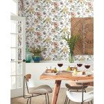 RoomMates RMK12281PL Vintage Poppy Peel and Stick Wallpaper, 20.5 in x 18 ft