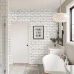 Timeet Brick Wallpaper Peel and Stick Wallpaper Self Adhesive Removable Wallpaper 17.7"×197" Beige White Brick Wallpaper for Laundry Room Bedroom Decoration Easy to Install