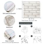 Timeet Brick Wallpaper Peel and Stick Wallpaper Self Adhesive Removable Wallpaper 17.7"×197" Beige White Brick Wallpaper for Laundry Room Bedroom Decoration Easy to Install