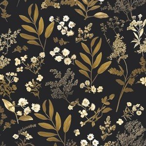 Laatse Leaf Wallpaper Peel and Stick Dark Floral Wallpaper 17.5in x 118in Vintage Leaf Contact Paper Vinyl Waterproof Self Adhesive Boho Botanical Wall Paper for Bedroom Cabinet Décor