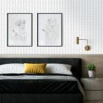 Erfoni Black and White Peel and Stick Wallpaper Modern Herringbone Contact Paper 17.7inch x 393.7inch Black Geometric Removable Wallpaper Modern DIY Self Adhesive Wall Paper for Livingroom Decor