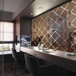 58PCS Wall Mirror Sticker Decal, Removable Mural Stickers Geometric Art Decor Diamond Shape Acrylic Mirror Wall Sticker Decal for Bedroom Home Living Room DIY Decor