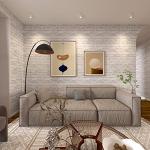 Cohoo Home Brick Wallpaper Peel and Stick Contact Paper 197inL 18inW Faux 3D Brick Contact Paper for Walls White Gray Grey Self Adhesive Removable Wallpaper Backsplash Bedroom Wall Sticky Waterproof