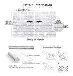 Cohoo Home Brick Wallpaper Peel and Stick Contact Paper 197inL 18inW Faux 3D Brick Contact Paper for Walls White Gray Grey Self Adhesive Removable Wallpaper Backsplash Bedroom Wall Sticky Waterproof