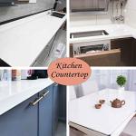 White Contact Paper Gloosy Peel and Stick Wallpaper Self Adhesive Wallpaper Removable Glitter Contact Paper Waterproof Vinyl Film Decorative for Kitchen Cuntertop Cabinet 23.6″x118″