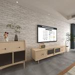 Cohoo Home Brick Wallpaper Peel and Stick Contact Paper 197inL 18inW Faux 3D Brick Contact Paper for Walls White Gray Grey Self Adhesive Removable Wallpaper Backsplash Bedroom Wall Sticky Waterproof