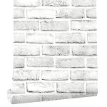 Cohoo Home Brick Wallpaper Peel and Stick Contact Paper 197inL 18inW Faux 3D Brick Contact Paper for Walls White Gray Grey Self Adhesive Removable Wallpaper Backsplash Bedroom Wall Sticky Waterproof