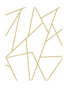 Murwall Gold Wall Decal Peel and Stick | Geometric Line Wall Sticker | Metallic Line Wall Decals