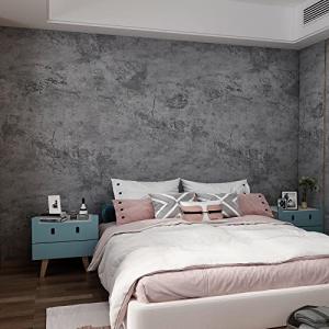 3yecao 31"×157" Extra Thicker Light Blue Grey Black Concrete Wallpaper Peel and Stick 3D Effect Concrete Contact Paper Luxury Vinyl Wrap Matte Textured Look Cement Wall Stickers for Walls Bathroom