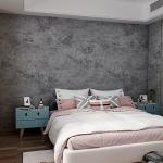 3yecao 31"×157" Extra Thicker Light Blue Grey Black Concrete Wallpaper Peel and Stick 3D Effect Concrete Contact Paper Luxury Vinyl Wrap Matte Textured Look Cement Wall Stickers for Walls Bathroom