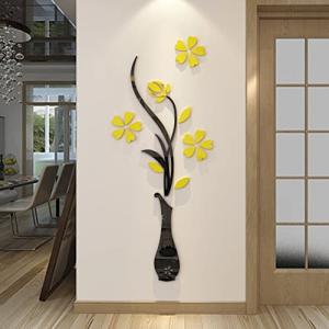 Hermione Baby 3D Vase Wall Murals for Living Room & Bedroom, DIY Wall Decal, Originality Stickers Gift, Yellow, 59 X 23 inches