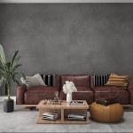 16"×591" Extra Thick Dark Grey Black Concrete Wallpaper Peel and Stick 3D Concrete Cement Contact Paper Stained Vinyl Matte Textured Removable Walls Sticker for Kitchen Living Room Bedroom Basement