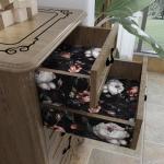 Laatse Dark Floral Peel and Stick Wallpaper, Vintage Floral Contact Paper, Waterproof Self Adhesive Boho Decor Black Rose Wall Paper for Bedroom Walls Bookcase Drawers 17.5in x 9.8ft