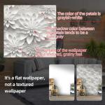 weiseni 3D Wallpaper Stick and Peel Floral Contact Paper Imitation 3D Flat Lotus Flower Wallpaper Removable Renter Friendly for Bedroom Living Room Backsplash 17.7in x 9.8ft