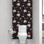 Laatse Dark Floral Peel and Stick Wallpaper, Vintage Floral Contact Paper, Waterproof Self Adhesive Boho Decor Black Rose Wall Paper for Bedroom Walls Bookcase Drawers 17.5in x 9.8ft