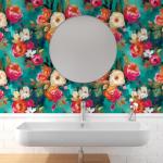 BOKEBEVE Oil Painting Contact Paper Watercolour Floral Peel and Stick Wallpaper Boho Vibrant Contact Paper for Counter Cabinet Shelf Renter Friendly Removable Colorful 17.5 x 393.5In