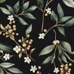 VOLEAAR Dark Peel and Stick Wallpaper Vintage – Dark Green Leaf Removable Self-Adhesive Vinyl for Bathroom Bedroom Kitchen Drawer Cabinet, Black Green Gold Floral Wall Decor Retro Style 17.5" x 118"