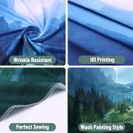 Apdidl Large Forest Tapestry for Bedroom Aesthetic 90'' X 71'' Foggy Mountain Tree Nature Wall Mural Tapestry Landscape Backdrop Green Woodland Scenery Wall Hanging for Living Room Ceiling Decor