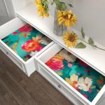 BOKEBEVE Oil Painting Contact Paper Watercolour Floral Peel and Stick Wallpaper Boho Vibrant Contact Paper for Counter Cabinet Shelf Renter Friendly Removable Colorful 17.5 x 393.5In