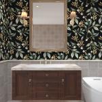 VOLEAAR Dark Peel and Stick Wallpaper Vintage – Dark Green Leaf Removable Self-Adhesive Vinyl for Bathroom Bedroom Kitchen Drawer Cabinet, Black Green Gold Floral Wall Decor Retro Style 17.5" x 118"