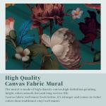 Zeeko Floral Peel and Stick Wallpaper Removable Mural Vintage Wallpaper (59" W x 98") Self-Adhesive Wall Mural for Bedroom Livingroom Home Art Decor, Blue