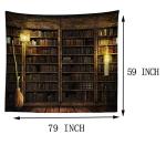 Vintage Bookshelf Wall Hanging - Study Room Picture Tapestry Retro Bookshelf Wall Art Library Bohemian Hippie Tapestries Bedroom College Dorm Decor