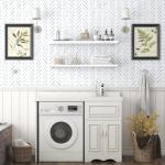 Peel and Stick Wallpaper Herringbone Striped Wallpaper 17.3"x393" White and Blue Wall Paper Boho Contact Paper Self Adhesive Removable Wallpapers Decorative for Bedroom Bathroom Cabinets Vinyl Roll