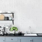 Erfoni Black and White Peel and Stick Wallpaper Modern Herringbone Contact Paper Bathroom 17.7inch x 236.2inch Geometric Removable Wallpaper Peel and Stick Backsplash Self Adhesive Contact Paper