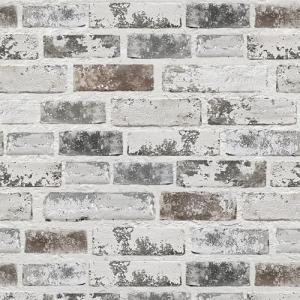 Brick Wallpaper Peel and Stick Wallpaper 17.3"x393" Grey and White 3D Brick Wallpapers Self Adhesive Vintage Wall Paper Removable Textured Contact Paper for Fireplace Kitchen Home Decoration Vinyl
