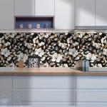 Wookmmy Vintage Dark Black Floral Peel and Stick Wallpaper Modern Botanical Flower Waterproof Removable Self Adhesive Vinyl Contact Wall Paper for Farmhouse Bathroom 17.7" X 124" Roll