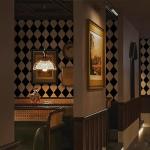 Simon&Siff Retro Peel and Stick Wallpaper Black and White Wallpaper Vintage Plaid British Geometric Wall Paper for Bathroom Kitchen Cabinet Contact Paper 17.3"x236"