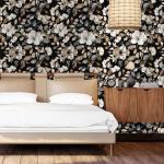 Wookmmy Vintage Dark Black Floral Peel and Stick Wallpaper Modern Botanical Flower Waterproof Removable Self Adhesive Vinyl Contact Wall Paper for Farmhouse Bathroom 17.7" X 124" Roll