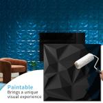 Art3d 20 Pack Decorative 3D Wall Panels for Interior Wall Decor Living Room, 11.8"x11.8" Black Wall Art PVC Panels for Bedroom TV Background Gaming Room Decor