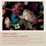 Zeeko Floral Wallpaper Black Peel and Stick Wall Mural Canvas Fabric Vintage Wallpaper for Room TV Background(59" x 98") Large Wall Paintings Home Decor