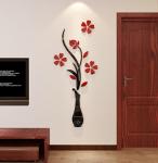 Hermione Baby 3D Vase Wall Murals for Living Room & Bedroom, DIY Wall Decal, Originality Stickers Gift, Red, 59 X 23 inches