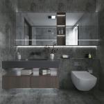 Concrete Peel Stick Grey Countertop Contact Paper Gray Cement Industrial Wall Paper [Thicken] Matte 3D Textured Self Adhesive Waterproof Wallpaper for Office Store Restaurant DIY Decor Wall Sticker